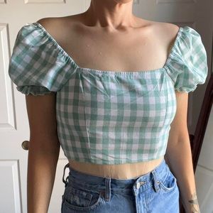 Zaful Crop Top with Puff Sleeves Size 6 (xs/s)